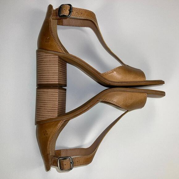 Women's Sabeni T-Strap Block-Heel City Sandals Tan Size 9.5 Runs Large (10-10.5) - Picture 2 of 13